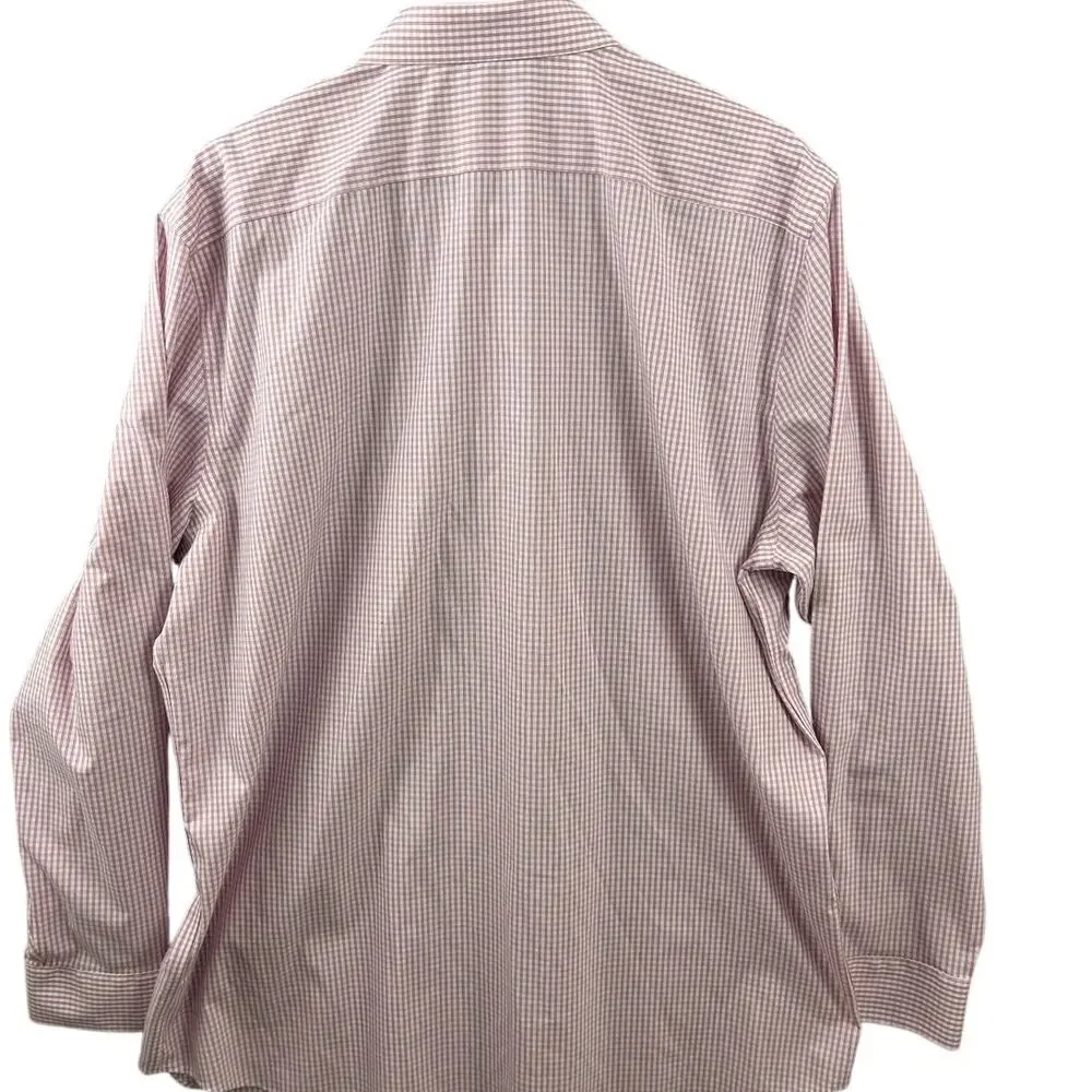 Banana Republic Slim Fit Dress Shirt XXL Pink Check Non Iron 100% Cotton